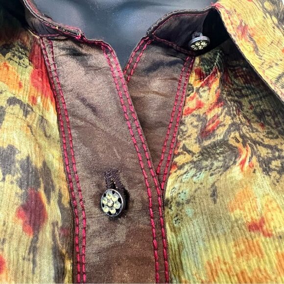 Alain Weiz Sheer Front Silk Button Down Tunic - Picture 8 of 13